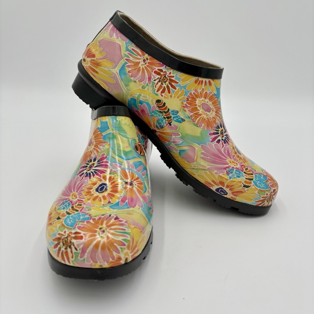 NIB Nomad Yellow Honey Bee Happy Drip III Rain Boot Womens 11 Farm Garden Spring
